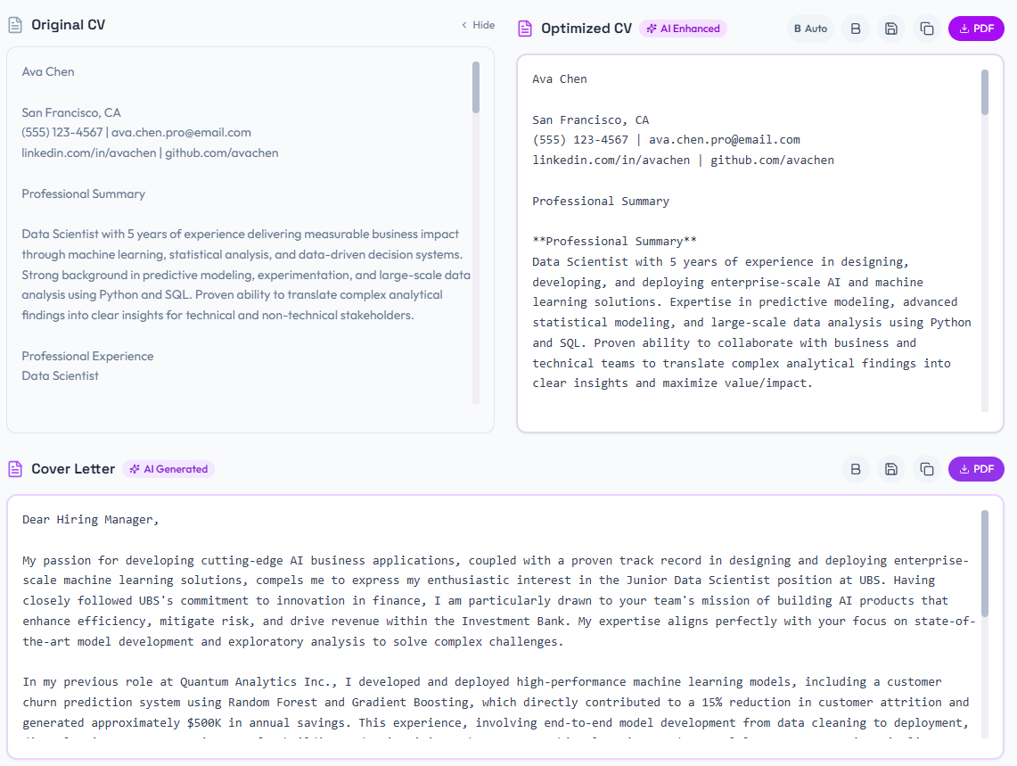 CV Optimized - AI-Powered CV Optimization